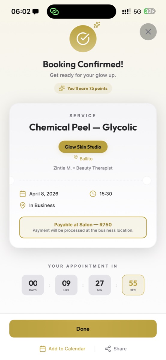 Booking with payment details